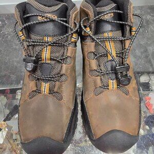 Youth Keen Targhee Mid Hiking Boots Waterproof Sz 4 Excellent Condition #1019834